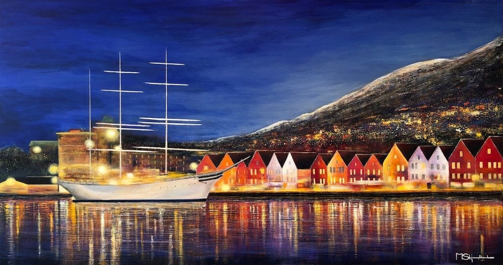 Bergen by Night | 80x150 cm